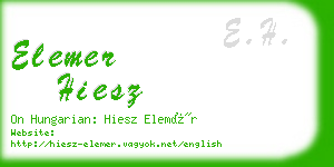 elemer hiesz business card